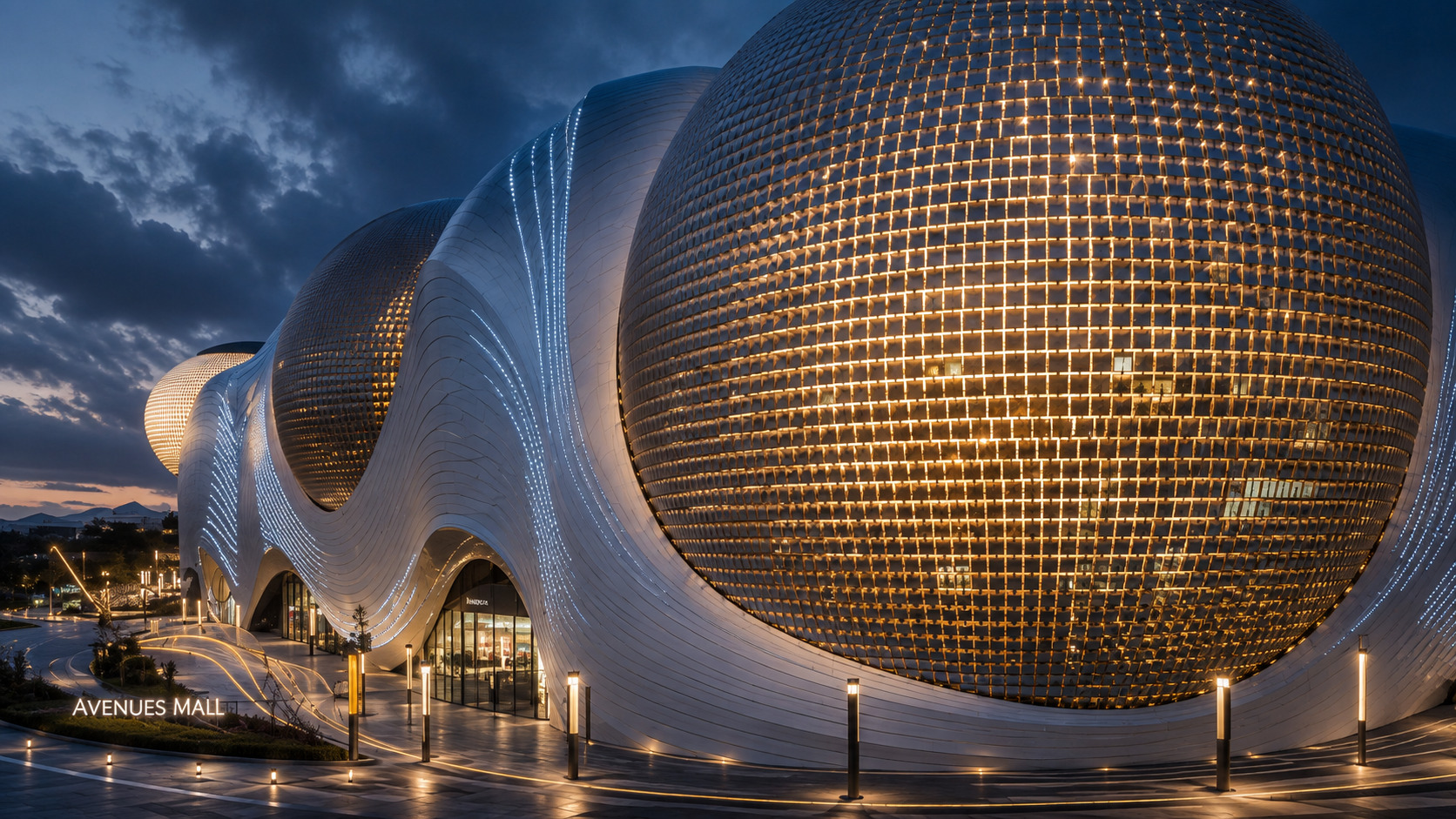 A facade carrying thousands of individual points of light